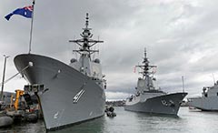HMAS Sydney departs Fleet Base East bound for Naval Base San Diego California